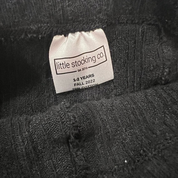 Set of 2 Little Stocking Co Black & Red Cable Knit Leggings size 1 to 2 years - Picture 7 of 8